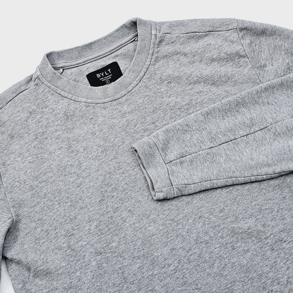 BYLT Basics Other - BYLT Sweatshirt Mens Medium Gray Core Crewneck Long Sleeve Pullover Sweater